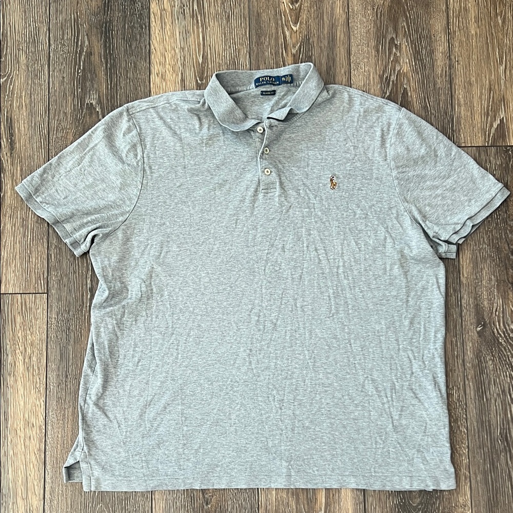 Polo by Ralph Lauren Light Gray Men's Polo Shirt Flesh Pony Size XXL